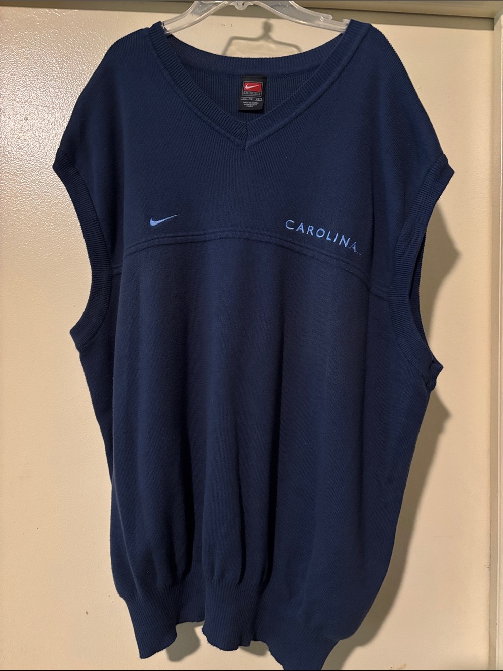 Nike Navy Blue 'Carolina' V-Neck Sleeveless Sweater Vest